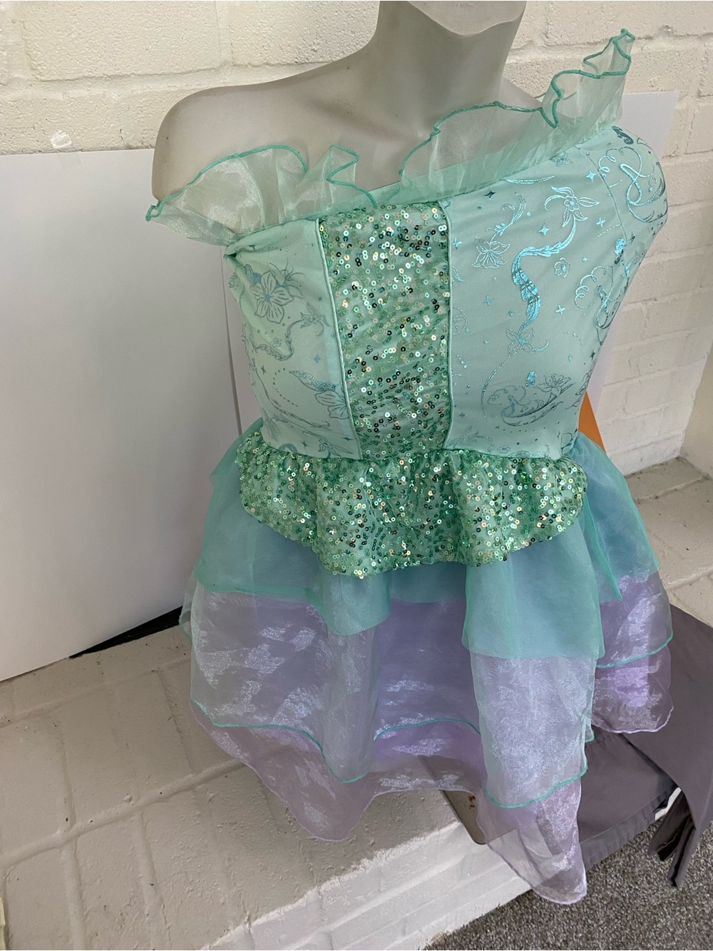 Disney Mint Green and Lilac Sequin Fairy Costume Dress